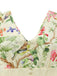 [Prévente] Robe jaune oiseaux et fleurs à volants années 1950