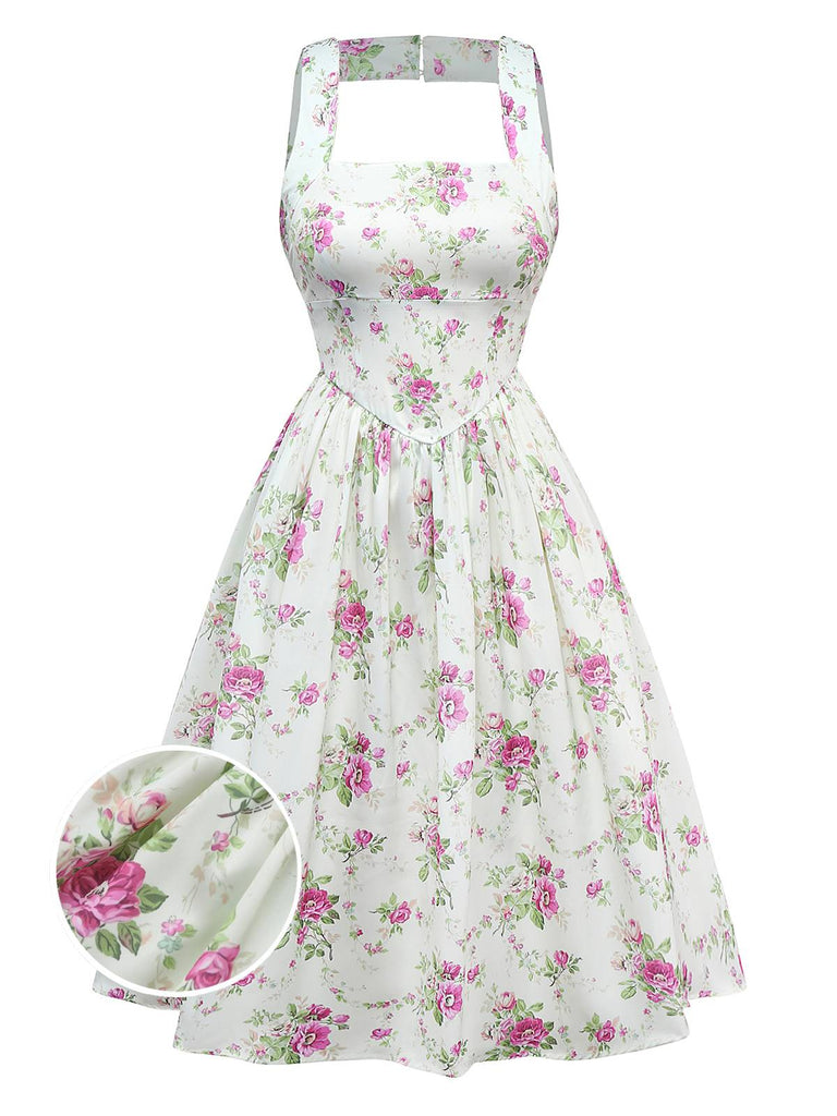 [Prévente] Robe lavande à bretelles et découpes dans le dos des années 1950