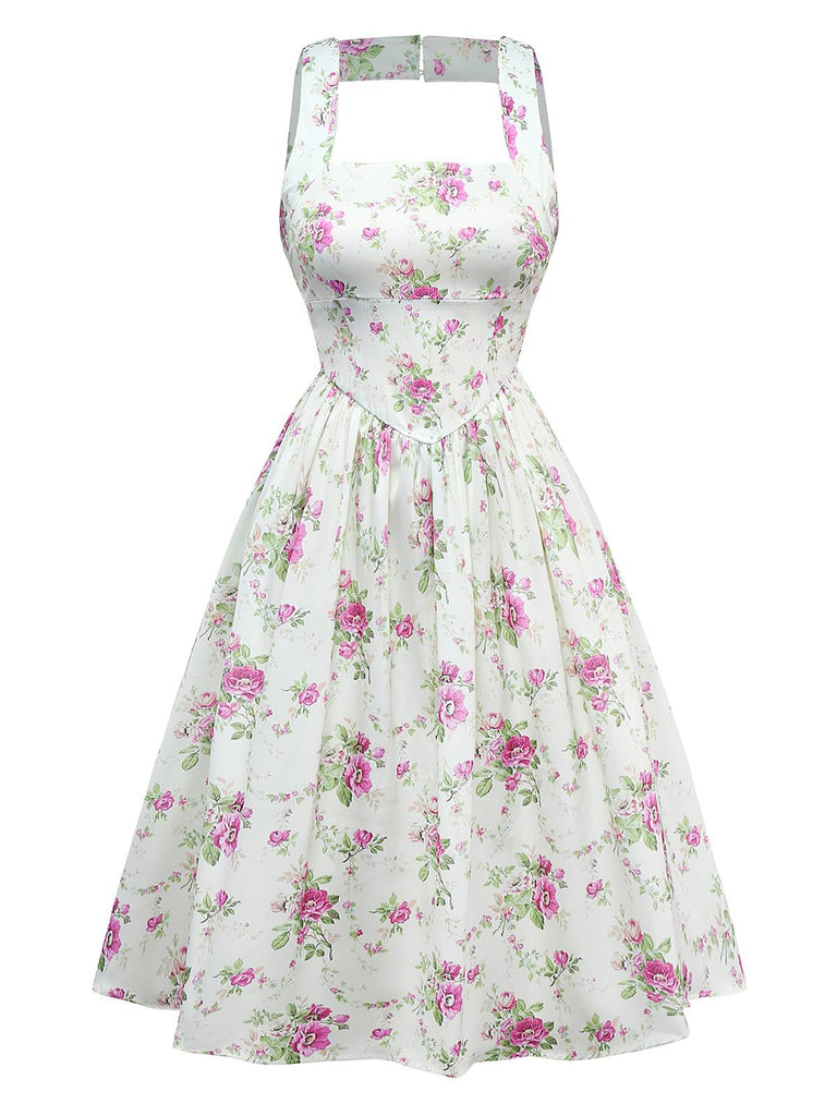 [Prévente] Robe lavande à bretelles et découpes dans le dos des années 1950