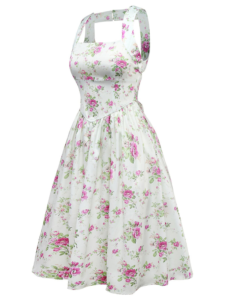 [Prévente] Robe lavande à bretelles et découpes dans le dos des années 1950