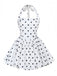 Robe tutu blanche à pois dos nu des années 1960