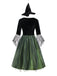 Robe verte à fleurs 3D magicien années 1950