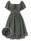 [Prévente] [Grande taille] Robe verte fleurs à volants années 1940