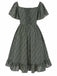[Prévente] [Grande taille] Robe verte fleurs à volants années 1940