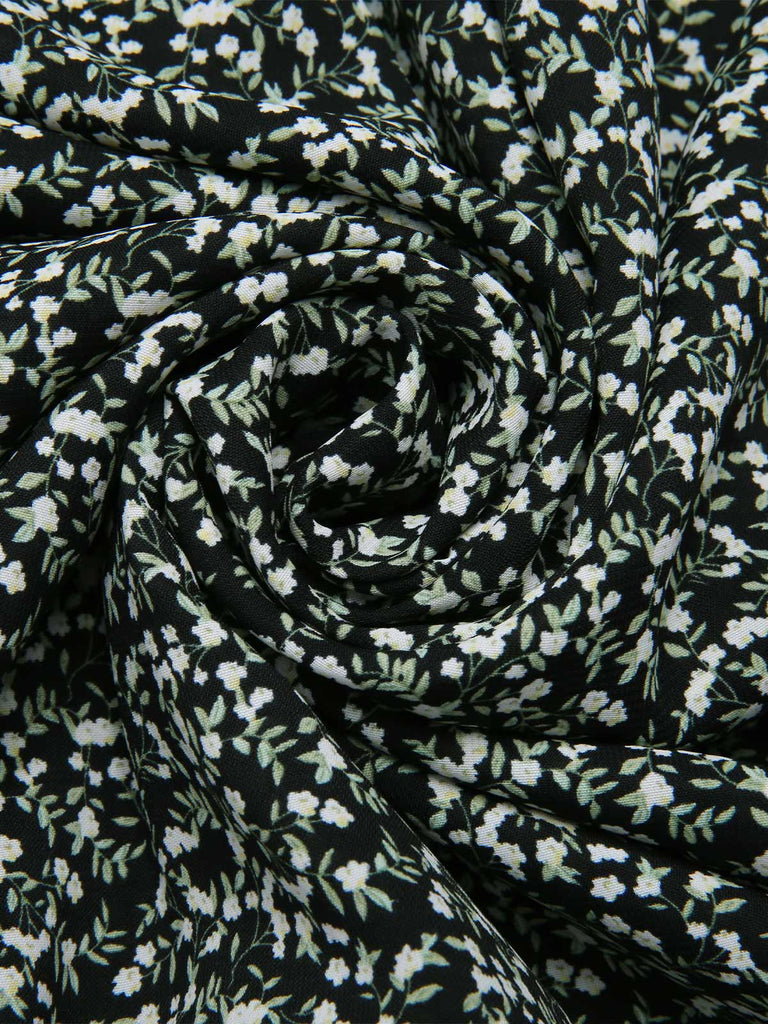 [Prévente] [Grande taille] Robe verte fleurs à volants années 1940