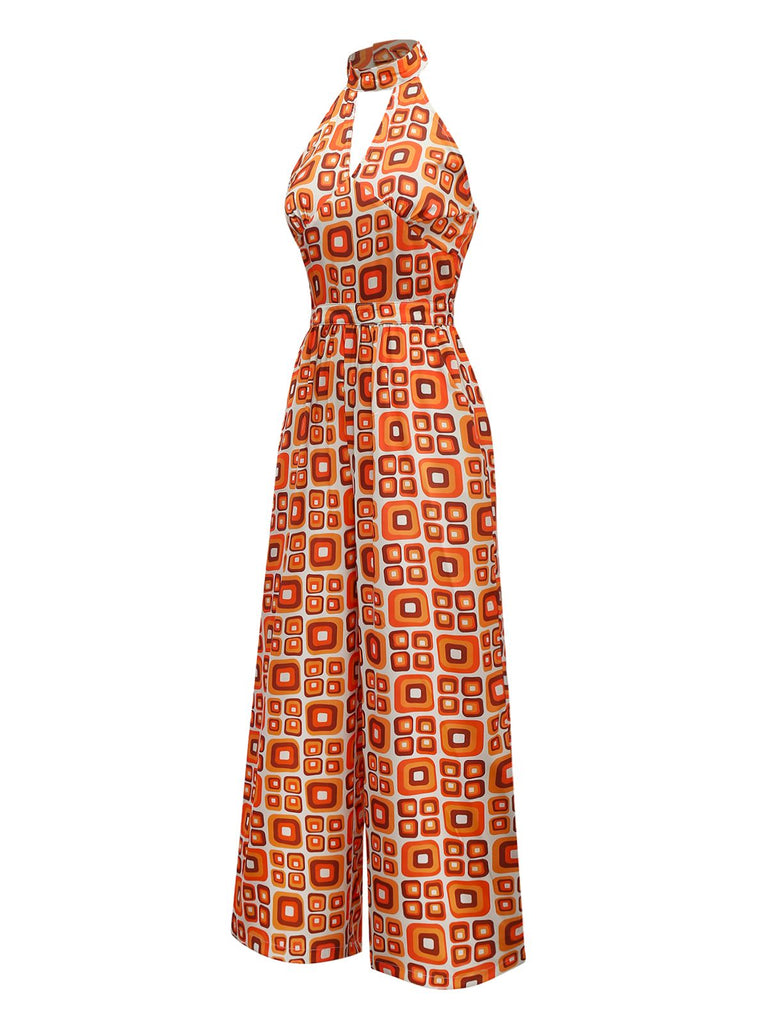 [Prévente] Combinaison hippie géométrique col trou de serrure années 1960