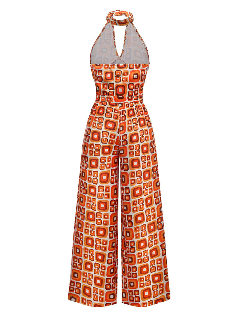 [Prévente] Combinaison hippie géométrique col trou de serrure années 1960