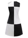 Robe bloc de couleur noire et blanche années 1960