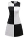 Robe bloc de couleur noire et blanche années 1960