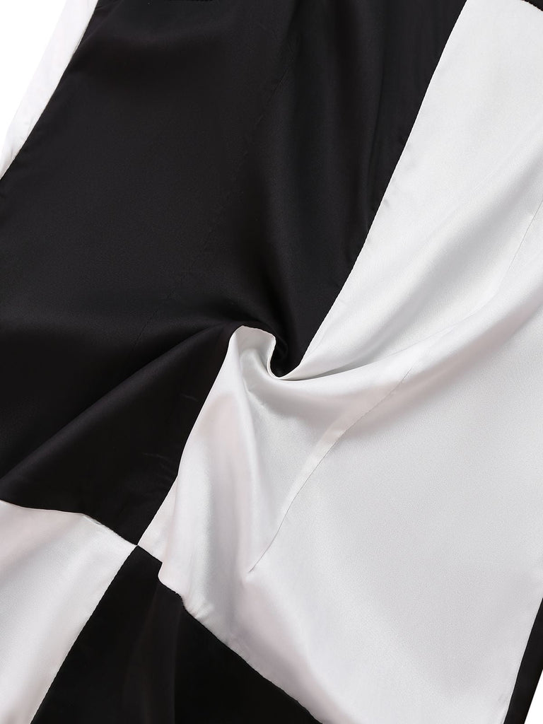 Robe bloc de couleur noire et blanche années 1960