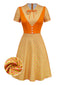 [Prévente] Robe orange à boutons en deux pièces années 1960