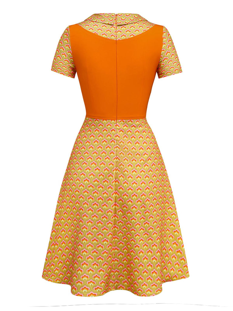 [Prévente] Robe orange à boutons en deux pièces années 1960