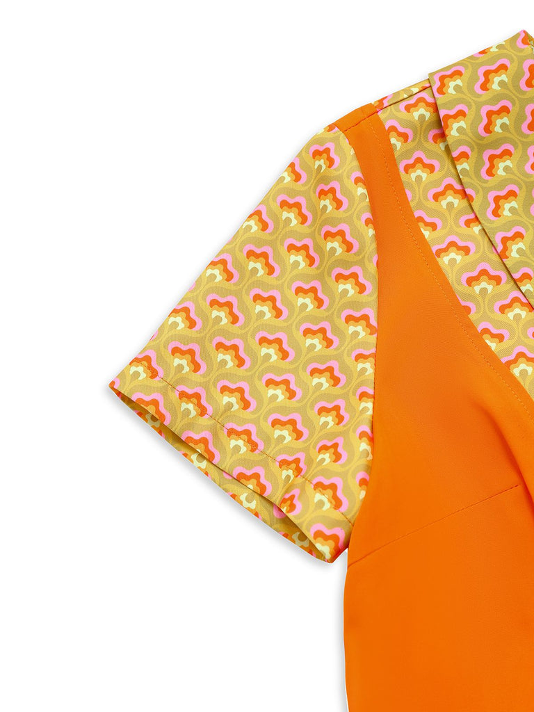 [Prévente] Robe orange à boutons en deux pièces années 1960