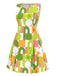 [Prévente] Robe droite verte géométrique à col rond années 1960