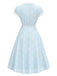 [Prévente] Robe bleue roses brodée à revers années 1940