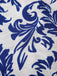 [Prévente] Robe bleue col noué et revers motif feuilles des années 1940