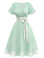 [Prévente] Robe de cocktail vert en tulle satiné années 1950