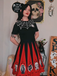 Robe patchwork imprimé toile d'araignée pour Halloween des années 1950