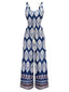 Combinaison bleue bohème à bretelles ceinture années 1970
