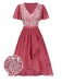 [Prévente] Robe rouge en dentelle patchwork années 1950