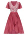 [Prévente] Robe rouge en dentelle patchwork années 1950