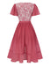 [Prévente] Robe rouge en dentelle patchwork années 1950