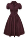 [Prévente] Robe rouge en coton à carreaux et revers années 1950
