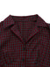 [Prévente] Robe rouge en coton à carreaux et revers années 1950
