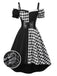 [Prévente] Robe noire à carreaux Halloween et corset années 1950