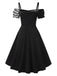 [Prévente] Robe noire à carreaux Halloween et corset années 1950