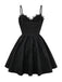 Robe noire gothique à roses 3D en jacquard années 1960
