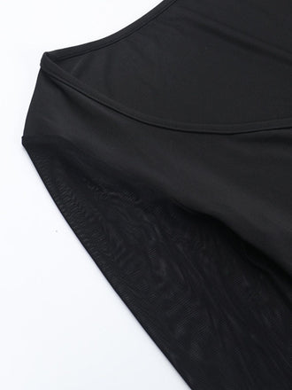 Robe noire gothique corset à manches transparentes années 1980