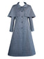 Trench-coat Mercredi bleue à carreaux des années 1940