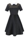 Robe du Wednesday col chemise noir et blanc des années 1940