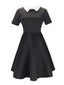 Robe du Wednesday col chemise noir et blanc des années 1940