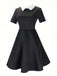 Robe du Wednesday col chemise noir et blanc des années 1940