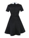 Robe du Wednesday col chemise noir et blanc des années 1940