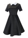 Robe du Wednesday col chemise noir et blanc des années 1940