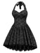 [Prévente] Robe noire florale steampunk licou dentelle années 1980