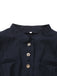 Veste noire à manches longues et col montant années 1950