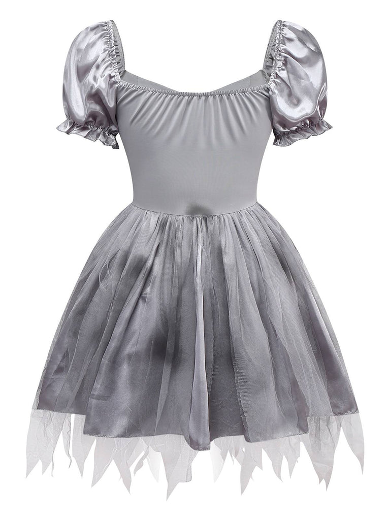 Robe tutu grise style mariée fantôme zombie des années 1950