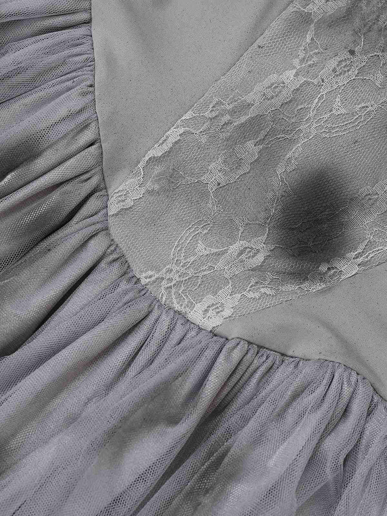 Robe tutu grise style mariée fantôme zombie des années 1950