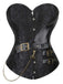 Corset en cuir jacquard floral style steampunk des années 1980