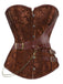 Corset en cuir jacquard floral style steampunk des années 1980