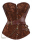 Corset en cuir jacquard floral style steampunk des années 1980