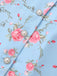 Robe roses courte manches bouffantes col chelsea des années 1960
