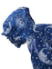 [Pré-vente] Robe bleue en maille col en cœur imprimée soleil lune et étoiles années 50