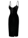 [Prévente] Robe noire en velours à col chauve-souris années 1960