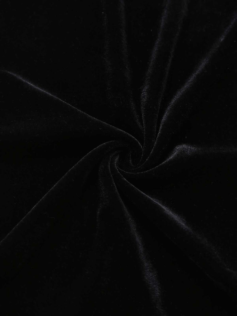 [Prévente] Robe noire en velours à col chauve-souris années 1960