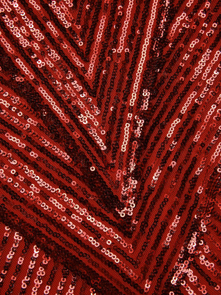 [Prévente] Robe longue rouge à paillettes et perles années 1920